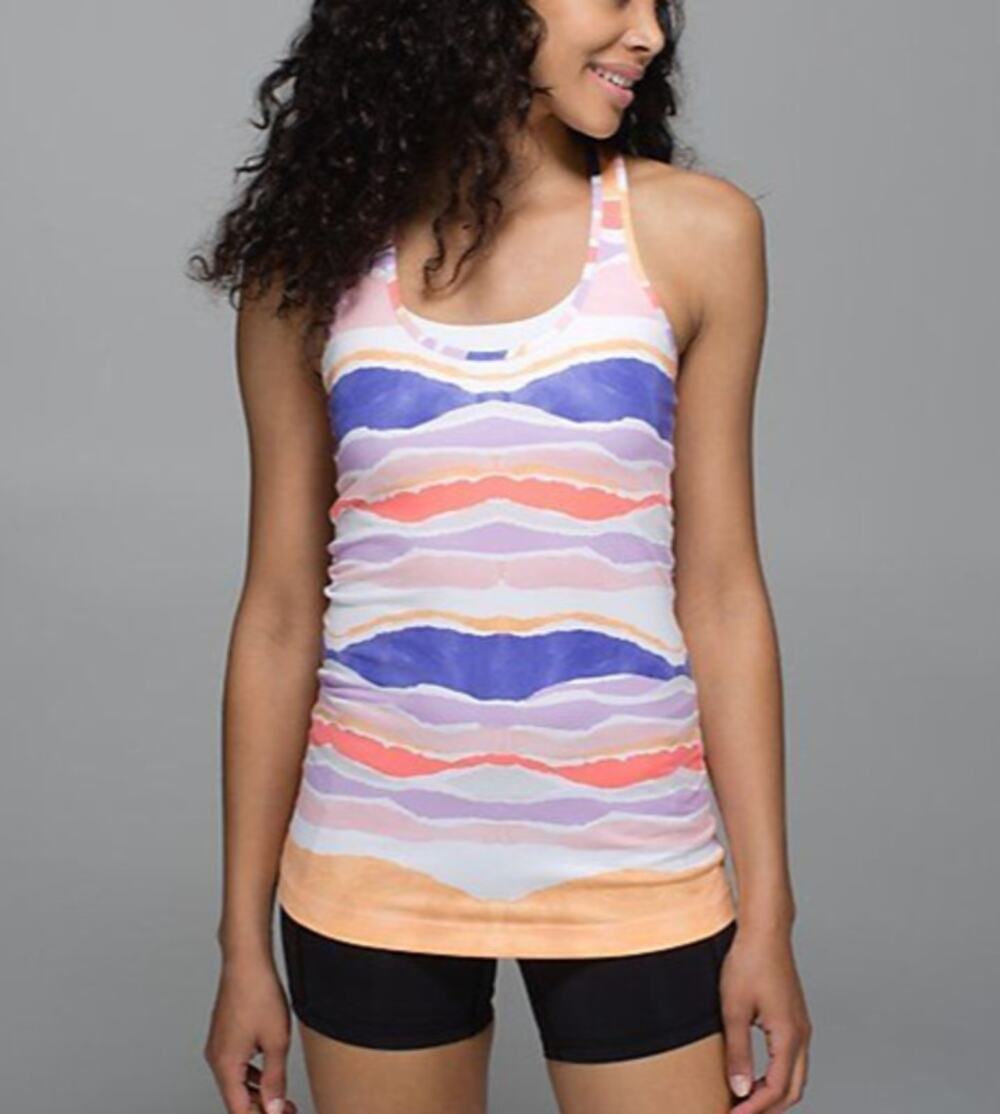 Lululemon Womens Cool Racerback Tank Top Luon Light Fabric Stretch Multi Size 8